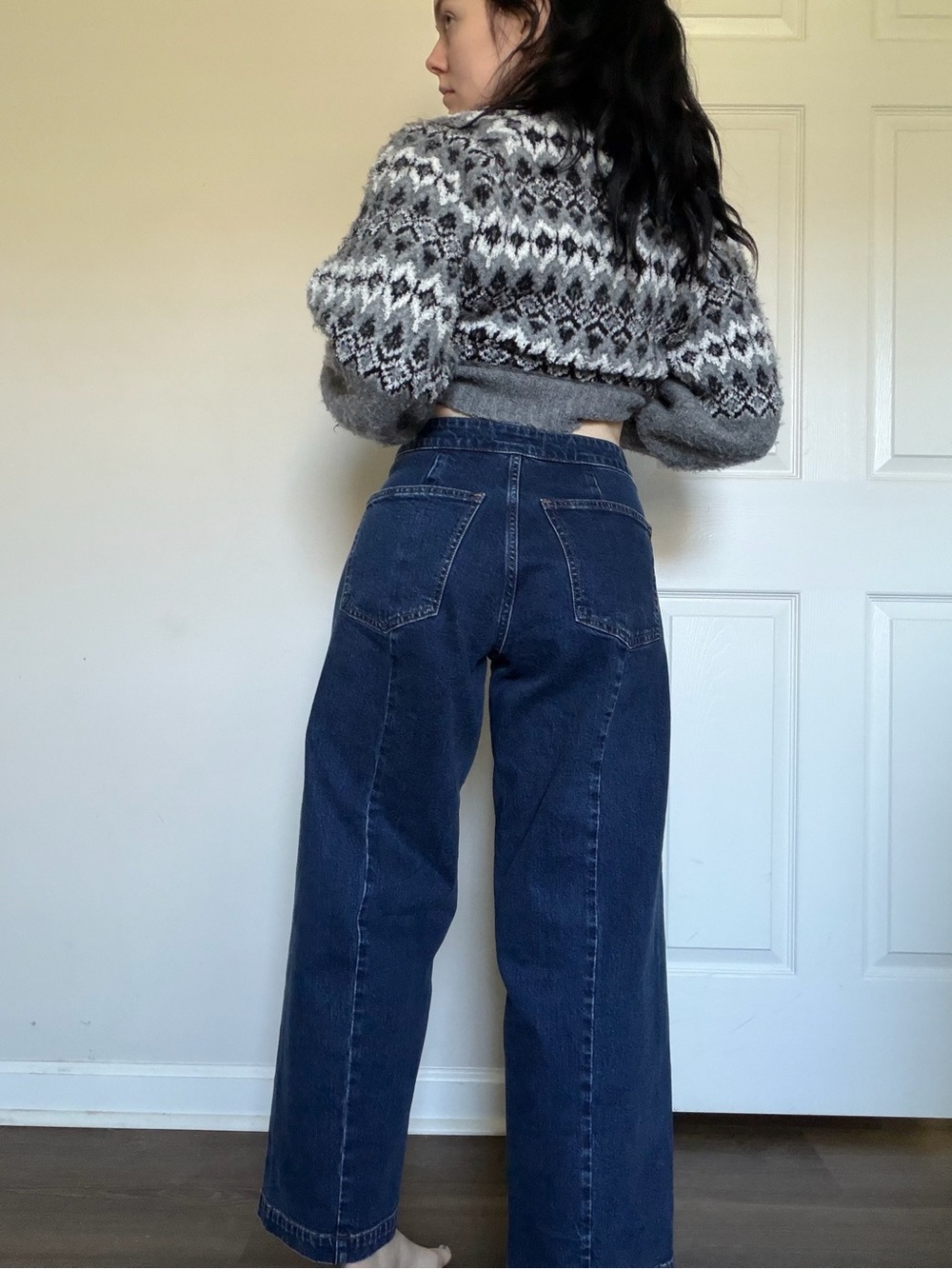 NWT Madewell Dark Blue High-Rise Emmett Wide Leg Jeans 26 - Picture 2 of 6